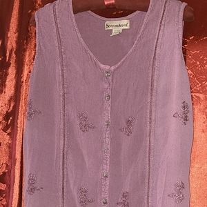 Seventh Avenue  embroidered sundress sleevele